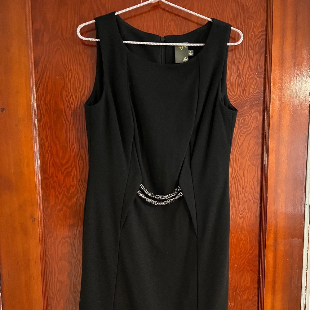 Vintage Black Sleeveless Wool Dress